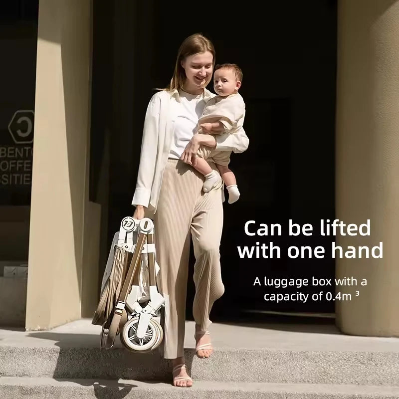 Aluminum Alloy Frame Baby Stroller Linen Pram Carriage