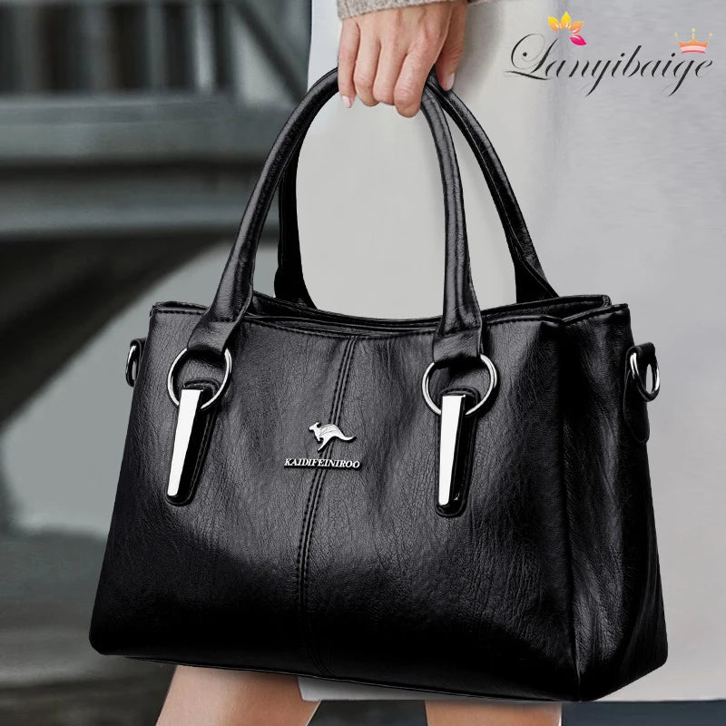 High Quality Cow Leather Ladies Handbags Fashion Luxury Female Bags, Leather Shoulder Crossbody Sac