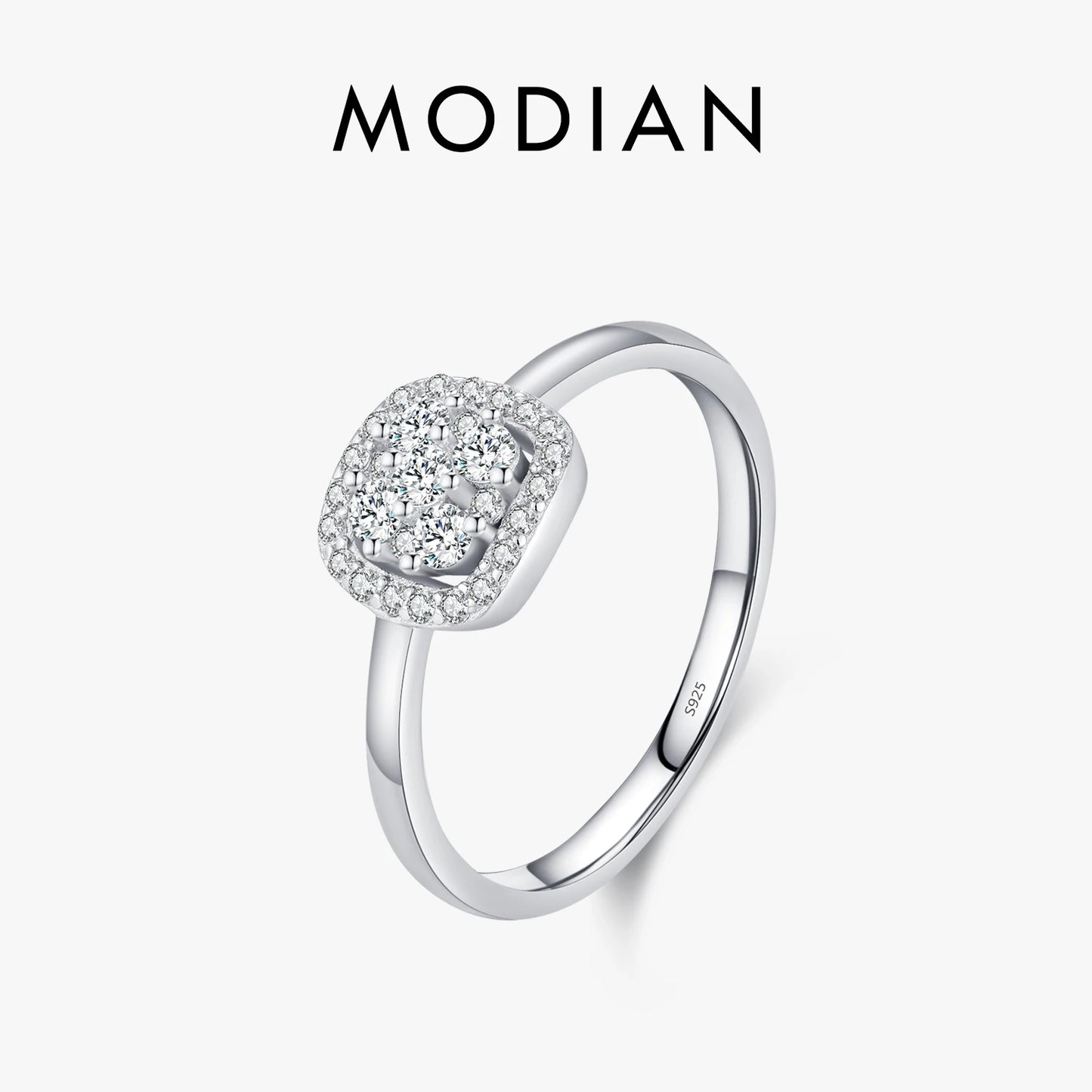 MODIAN Sparkling Color Ring for Women Fine Jewelry