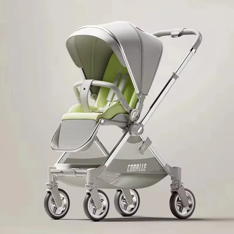 Aluminum Alloy Frame Baby Stroller Linen Pram Carriage