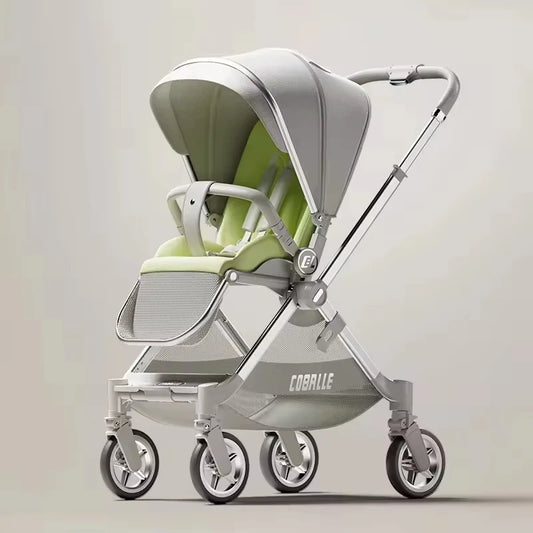 Aluminum Alloy Frame Baby Stroller Linen Pram Carriage
