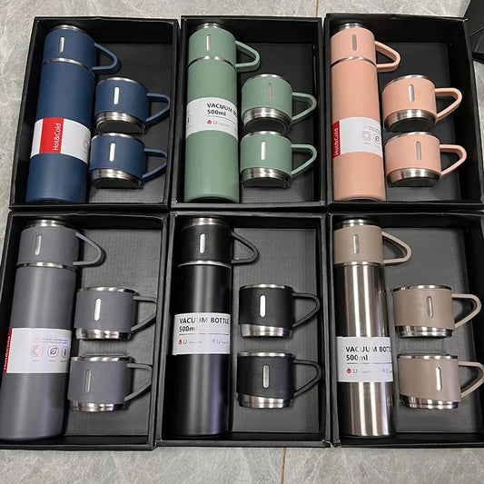 500ML Stainless Steel Vacuum Flask Gift Set