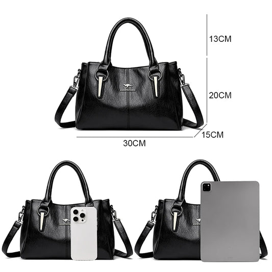 High Quality Cow Leather Ladies Handbags Fashion Luxury Female Bags, Leather Shoulder Crossbody Sac