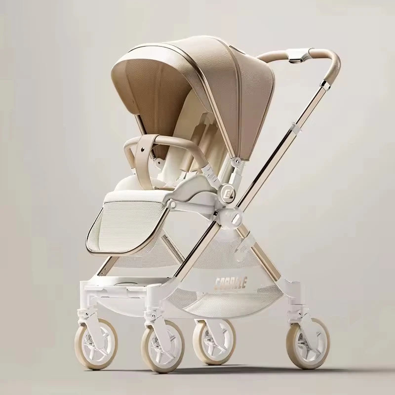 Aluminum Alloy Frame Baby Stroller Linen Pram Carriage