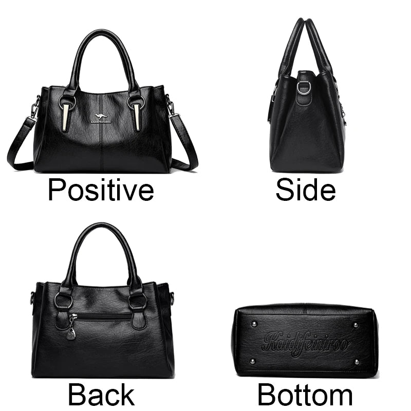 High Quality Cow Leather Ladies Handbags Fashion Luxury Female Bags, Leather Shoulder Crossbody Sac