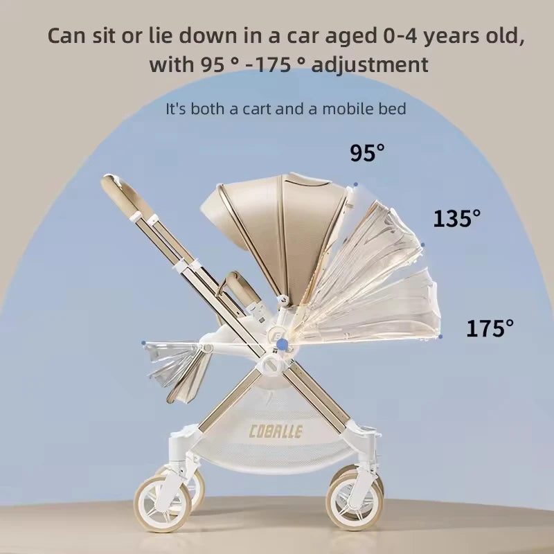 Aluminum Alloy Frame Baby Stroller Linen Pram Carriage