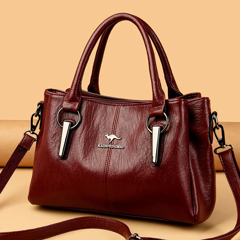 High Quality Cow Leather Ladies Handbags Fashion Luxury Female Bags, Leather Shoulder Crossbody Sac
