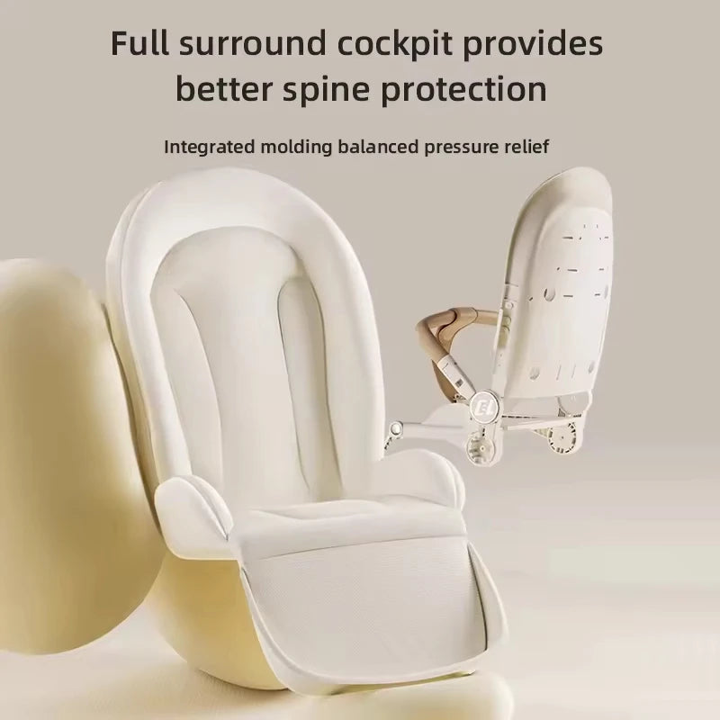 Aluminum Alloy Frame Baby Stroller Linen Pram Carriage