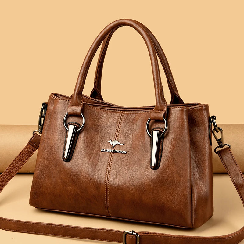 High Quality Cow Leather Ladies Handbags Fashion Luxury Female Bags, Leather Shoulder Crossbody Sac